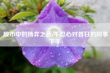 股市中的博弈之道(不忍心对昔日的同事下手)
