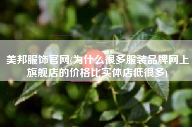 美邦服饰官网(为什么很多服装品牌网上旗舰店的价格比实体店低很多)