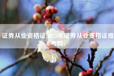 证券从业资格证(2023年证券从业资格证难考吗)