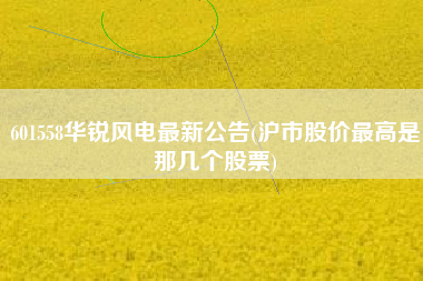 601558华锐风电最新公告(沪市股价最高是那几个股票)
