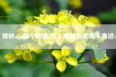 理财app哪个靠谱(线上理财到底靠不靠谱)