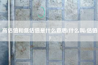 高估值和低估值是什么意思(什么叫c估值)