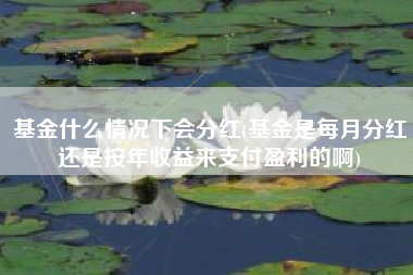 基金什么情况下会分红(基金是每月分红还是按年收益来支付盈利的啊)