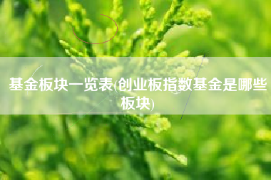 基金板块一览表(创业板指数基金是哪些板块)
