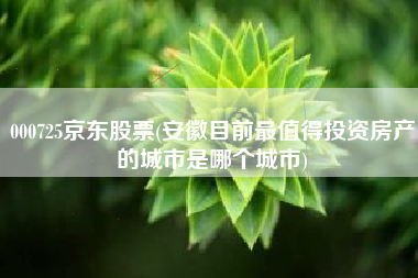 000725京东股票(安徽目前最值得投资房产的城市是哪个城市)