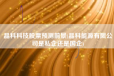 晶科科技股票预测前景(晶科能源有限公司是私企还是国企)