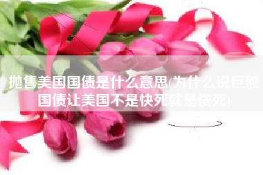 抛售美国国债是什么意思(为什么说巨额国债让美国不是快死就是慢死)