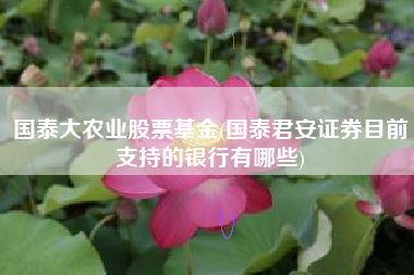 国泰大农业股票基金(国泰君安证券目前支持的银行有哪些)