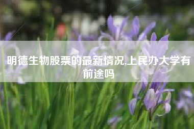 明德生物股票的最新情况,上民办大学有前途吗