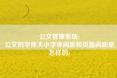 公文管理系统(
公文的字体大小字体间距和页面间距是怎样的) 公文管理系统(
公文的字体大小字体间距和页面间距是怎样的)