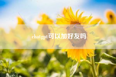 chatgpt可以加好友吗