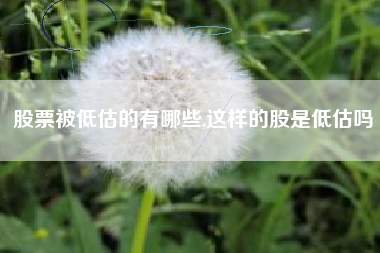 股票被低估的有哪些,这样的股是低估吗