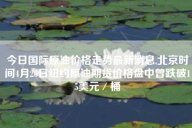 今日国际原油价格走势最新消息,北京时间4月20日纽约原油期货价格盘中曾跌破15美元/桶