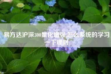易方达沪深300量化增强,怎么系统的学习一下理财