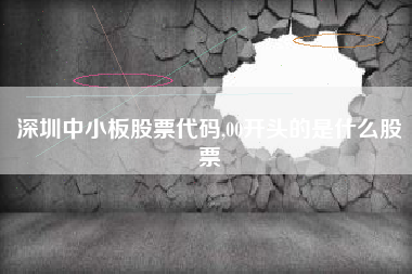 深圳中小板股票代码,00开头的是什么股票