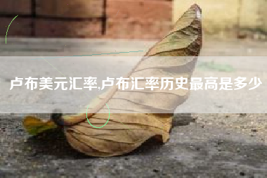 卢布美元汇率,卢布汇率历史最高是多少