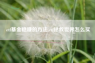 etf基金稳赚的方法,etf拯救世界怎么买