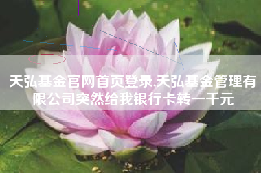 天弘基金官网首页登录,天弘基金管理有限公司突然给我银行卡转一千元