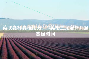 英联赛杯赛程比分,2023英格兰足总杯16强赛程时间
