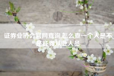 证券业协会官网查询,怎么查一个人是不是证券从业人员