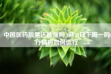 中国医药股票还能涨吗,9月28日下周一的行情将如何运行