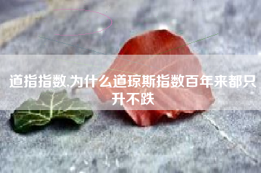 道指指数,为什么道琼斯指数百年来都只升不跌