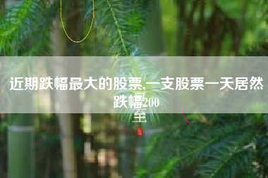 近期跌幅最大的股票,一支股票一天居然跌幅200