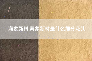 海象新材,海象新材是什么细分龙头