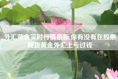外汇黄金实时行情最新,你有没有在股票期货黄金外汇上亏过钱
