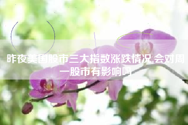 昨夜美国股市三大指数涨跌情况,会对周一股市有影响吗