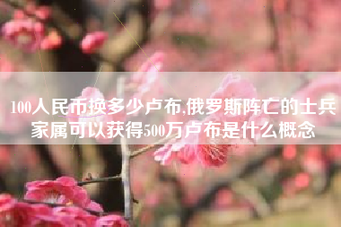 100人民币换多少卢布,俄罗斯阵亡的士兵家属可以获得500万卢布是什么概念