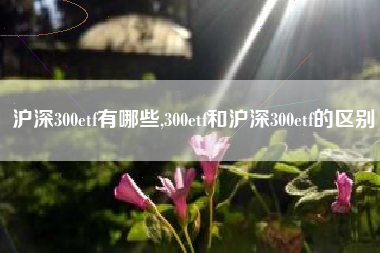 沪深300etf有哪些,300etf和沪深300etf的区别