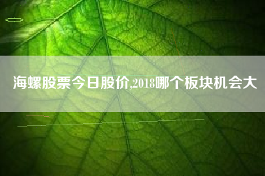 海螺股票今日股价,2018哪个板块机会大