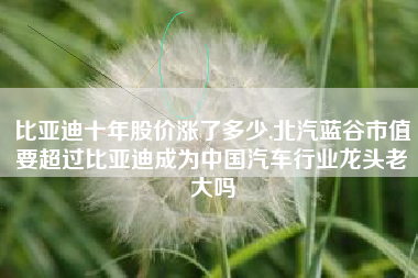 比亚迪十年股价涨了多少,北汽蓝谷市值要超过比亚迪成为中国汽车行业龙头老大吗