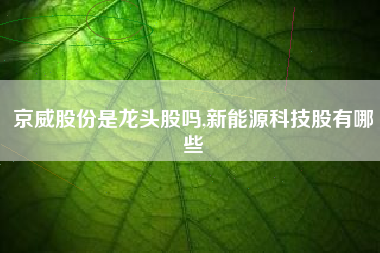 京威股份是龙头股吗,新能源科技股有哪些