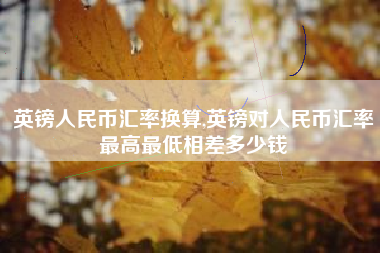 英镑人民币汇率换算,英镑对人民币汇率最高最低相差多少钱