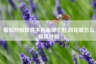 模拟炒股软件手机版哪个好,同花顺怎么模拟炒股