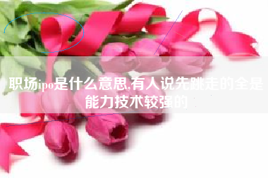 职场ipo是什么意思,有人说先跳走的全是能力技术较强的