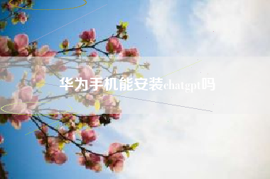 华为手机能安装chatgpt吗