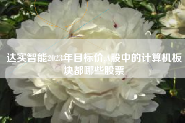 达实智能2023年目标价,A股中的计算机板块都哪些股票