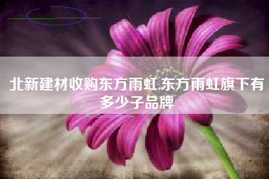 北新建材收购东方雨虹,东方雨虹旗下有多少子品牌
