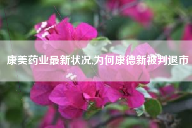 康美药业最新状况,为何康德新被判退市