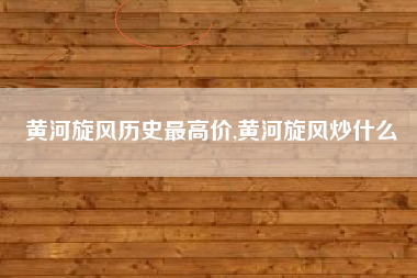 黄河旋风历史最高价,黄河旋风炒什么