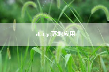 chatgpt落地应用