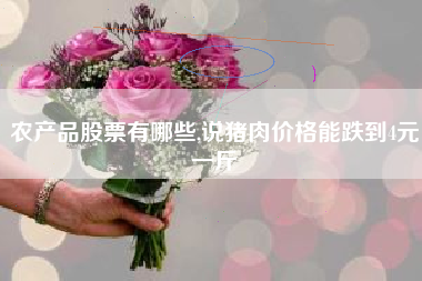 农产品股票有哪些,说猪肉价格能跌到4元一斤