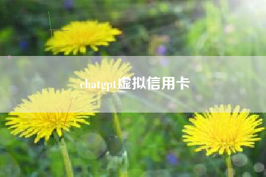 chatgpt虚拟信用卡