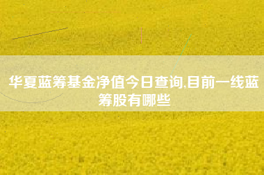华夏蓝筹基金净值今日查询,目前一线蓝筹股有哪些