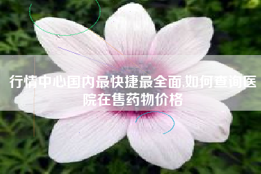 行情中心国内最快捷最全面,如何查询医院在售药物价格