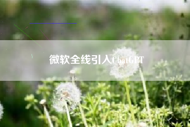 微软全线引入ChatGPT