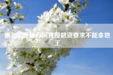 通22发债,银行间直接融资要求不能拿地王